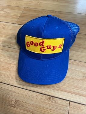 Chucky Good Guys Hat Childs Play Horror Movie Blue Trucker Mesh Cap Bioworld